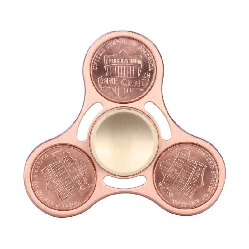 Brass Dollar Coin Tri-Spinner - Sizzle